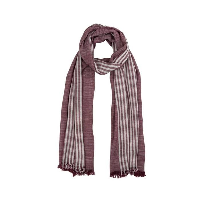 Humble Hilo - Wholesale Scarf - Women's - Humble Hilo Cumulus 100% Cotton Scarf Center Stripes