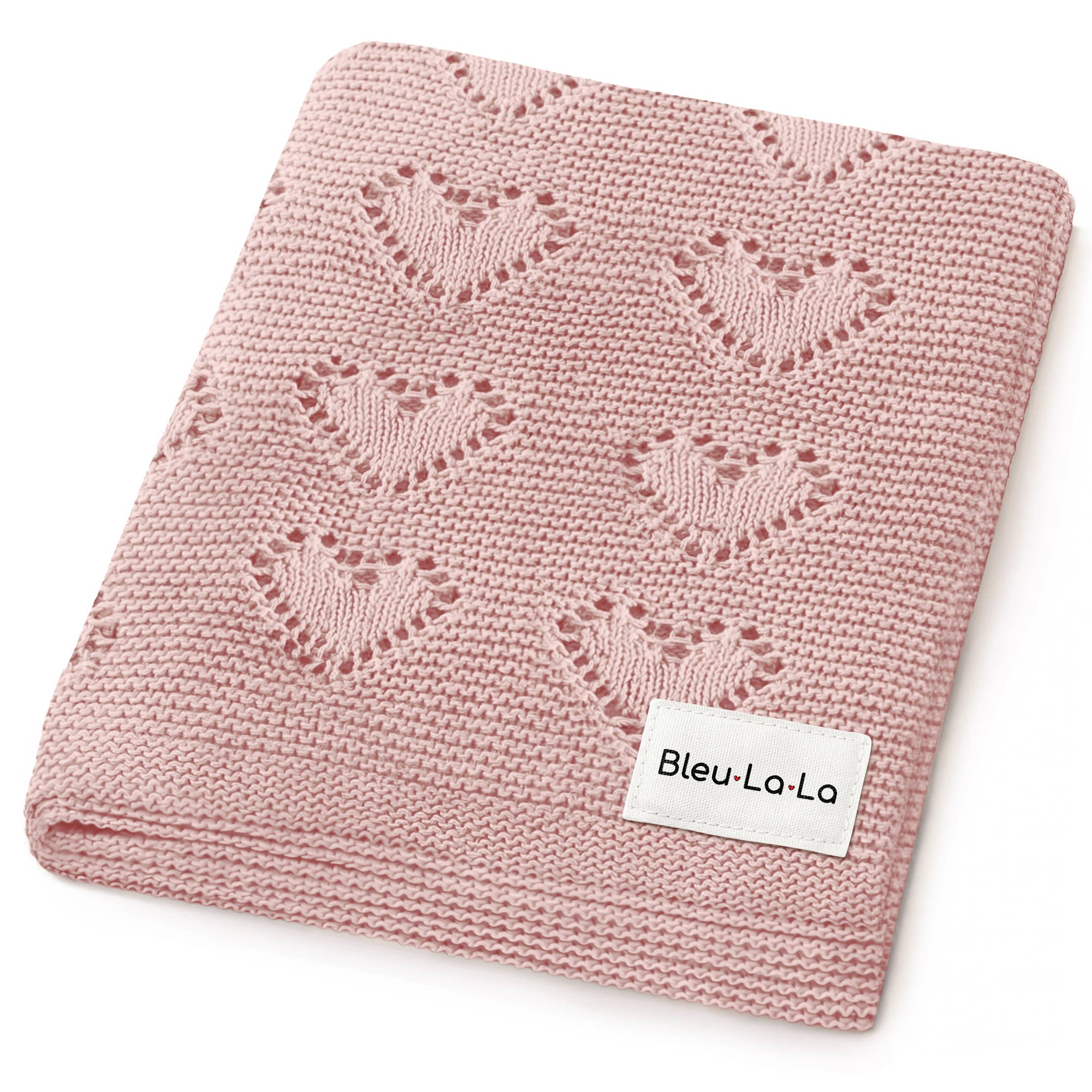 Bleu La La - Wholesale Receiving Blanket - Baby - 100% Luxury Cotton Receiving Swaddle Baby Blanket - Heart5