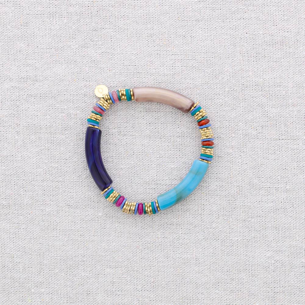 Sonata - Vendita all'ingrosso Gioielli a scatto - Bracciale elastico, acciaio, perline, resina4