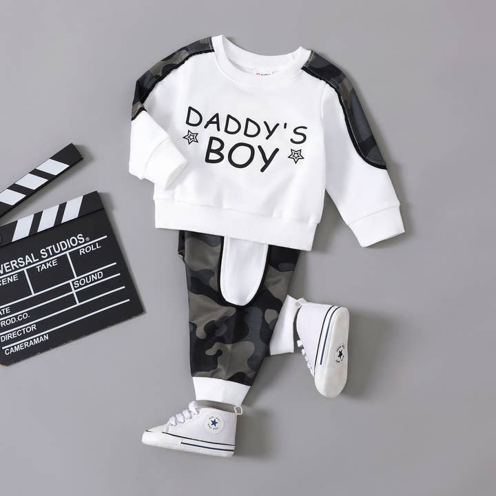2-teiliges Baby Jungen Freizeit-Stil Tarnmuster-Set für den Großhandel von PatPat