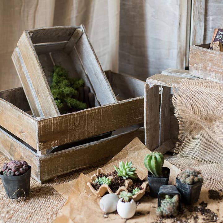 Rustic Reach - Wholesale Planter Box - Rectangular Solid Wood Crates