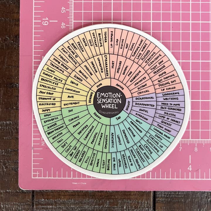 Lindsay Braman Studios - Wholesale Sticker - Emotion Sensation Wheel | 4-Inch Vinyl Sticker