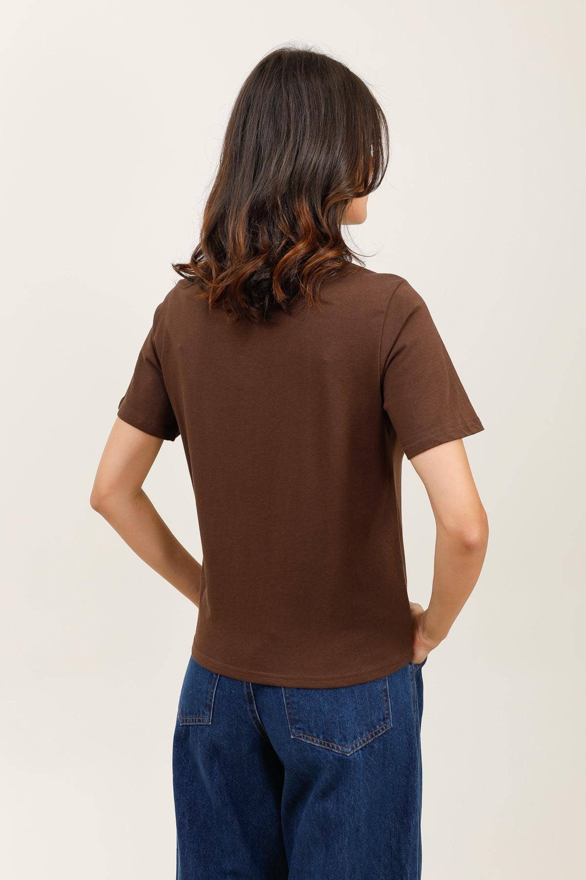 Brown 32055 HEART PATCH T-SHIRT for wholesale on Faire4