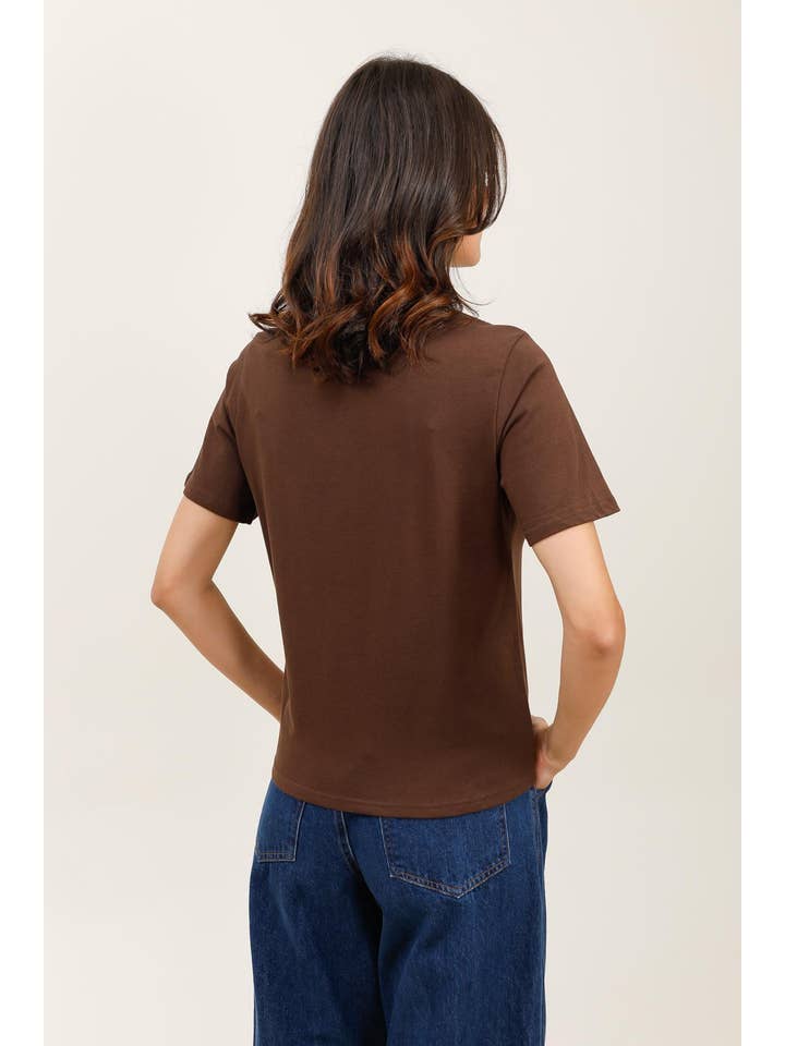 Brown 32055 HEART PATCH T-SHIRT for wholesale on Faire4