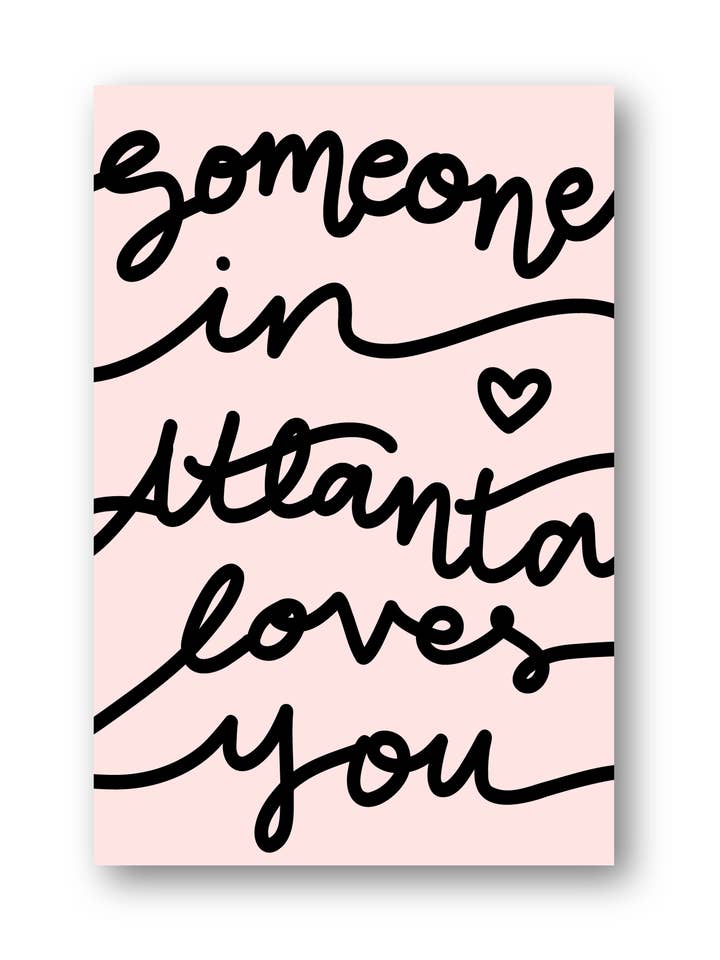 Someone in Atlanta Loves You, Postcard for wholesale by The Gold Ink Press