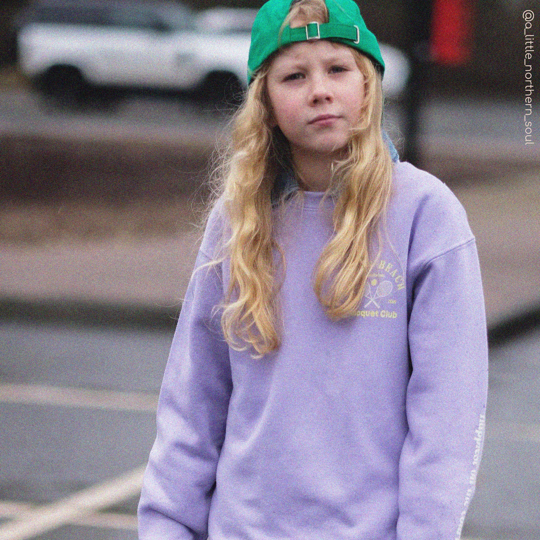 Port 213 – wholesale Sweatshirt - Kids – Kids Ocean Beach Crewneck Sweatshirt-Lavender-Girls, Boys6