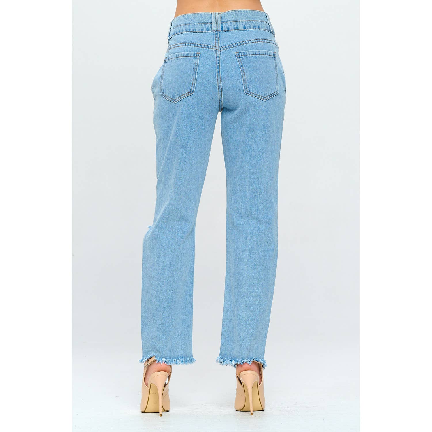 Blue Turtle - Wholesale Jeans - Women's - Fringe 90's High Rise Mom Jean Double Waistband Med DH21079