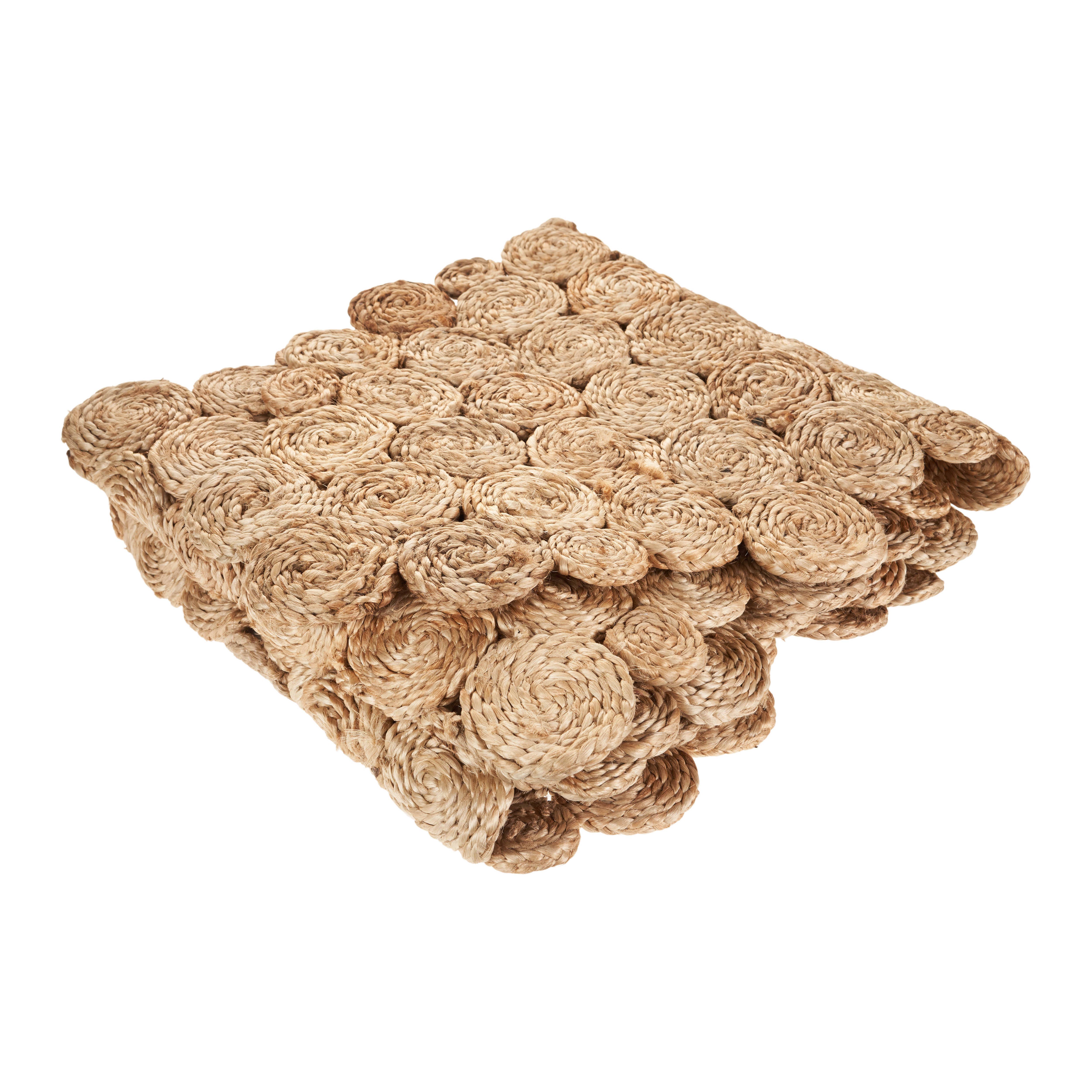 Natural Concentric Jute Circle Table Runner for wholesale on Faire2