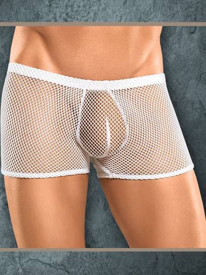 Lingerie Mart - Wholesale Underwear – Men's - Male Power Stretch Net Peek-A-Buns White S/M MP16411CWHSM0