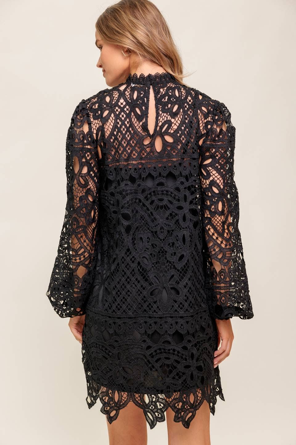 Black A woven lace mini dress - ID21605 for wholesale on Faire2