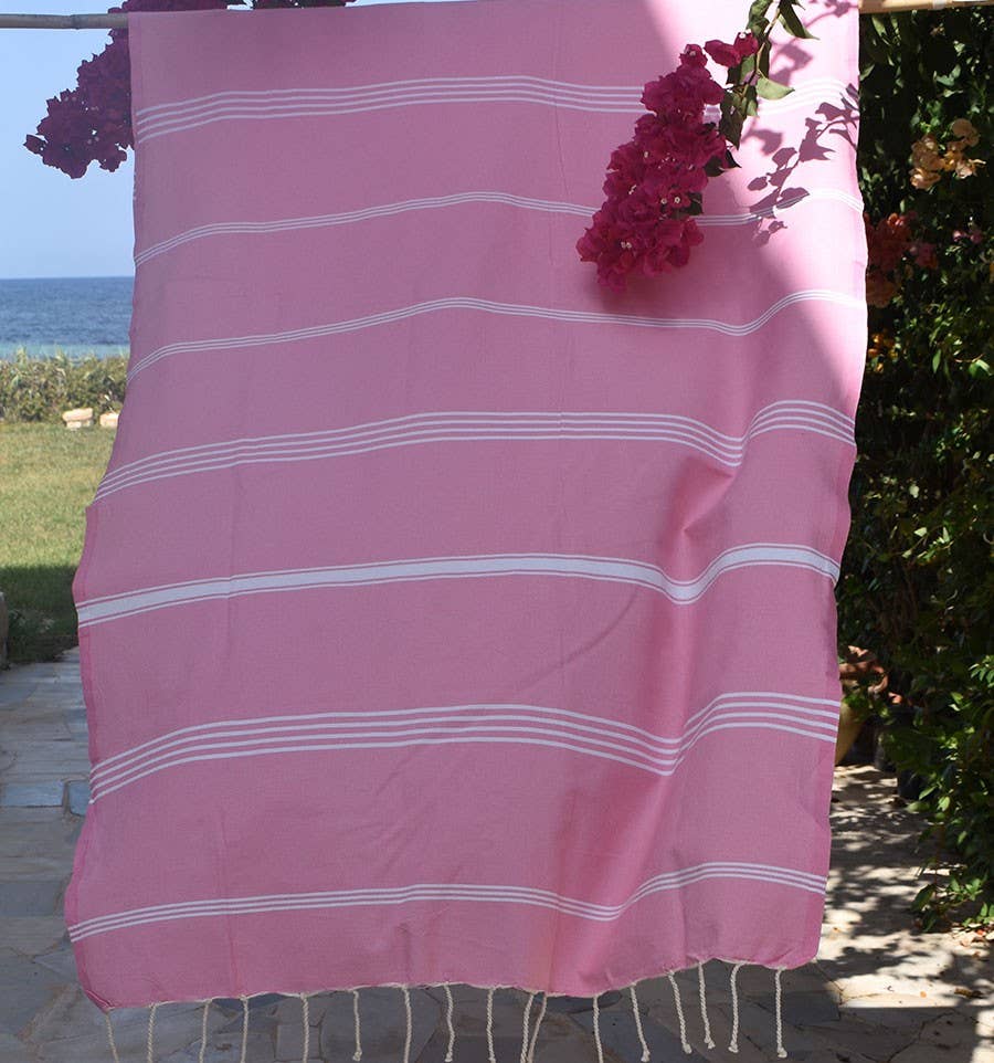 Fouta Tunisia - Wholesale Beach Towel - Fouta Mykonos medium pink