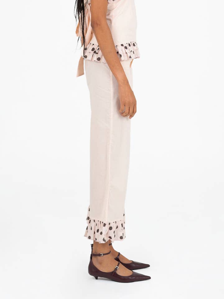 CARMEN SAYS - Wholesale Pants – Women's - Noctis Beige Polka Dot Print Pants4