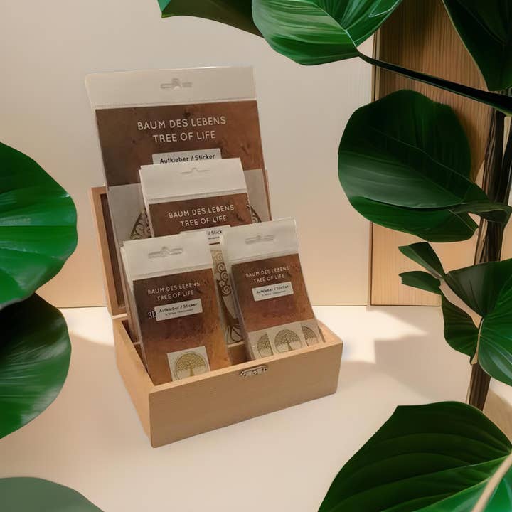 Set d'autocollants Tree of Life Gold avec boîte en bois gratuite pour la vente par RADULY