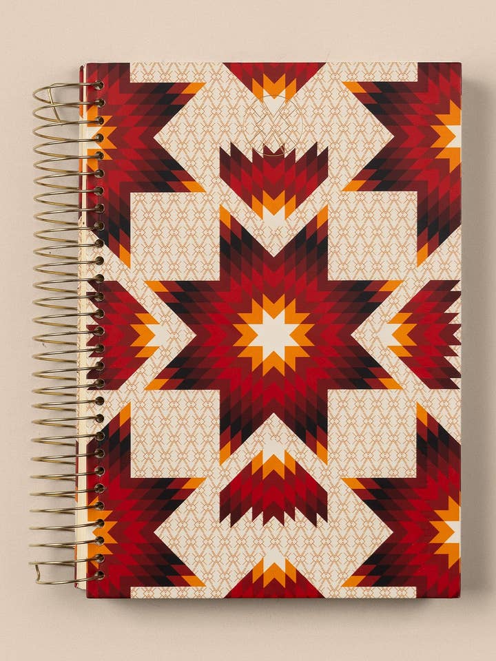 Stjerne Quilt Notesbog - Rød/Elfenben for engroshandel hos B.Yellowtail