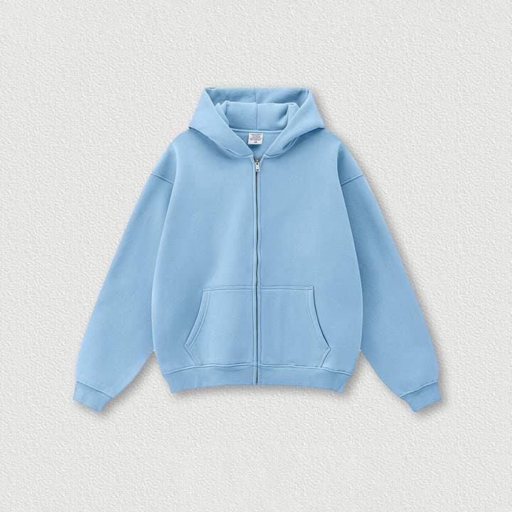 Sodalemon - Wholesale Hoodie - Women's - Loose-fitting hooded zip-up knitted cardigan jacket0