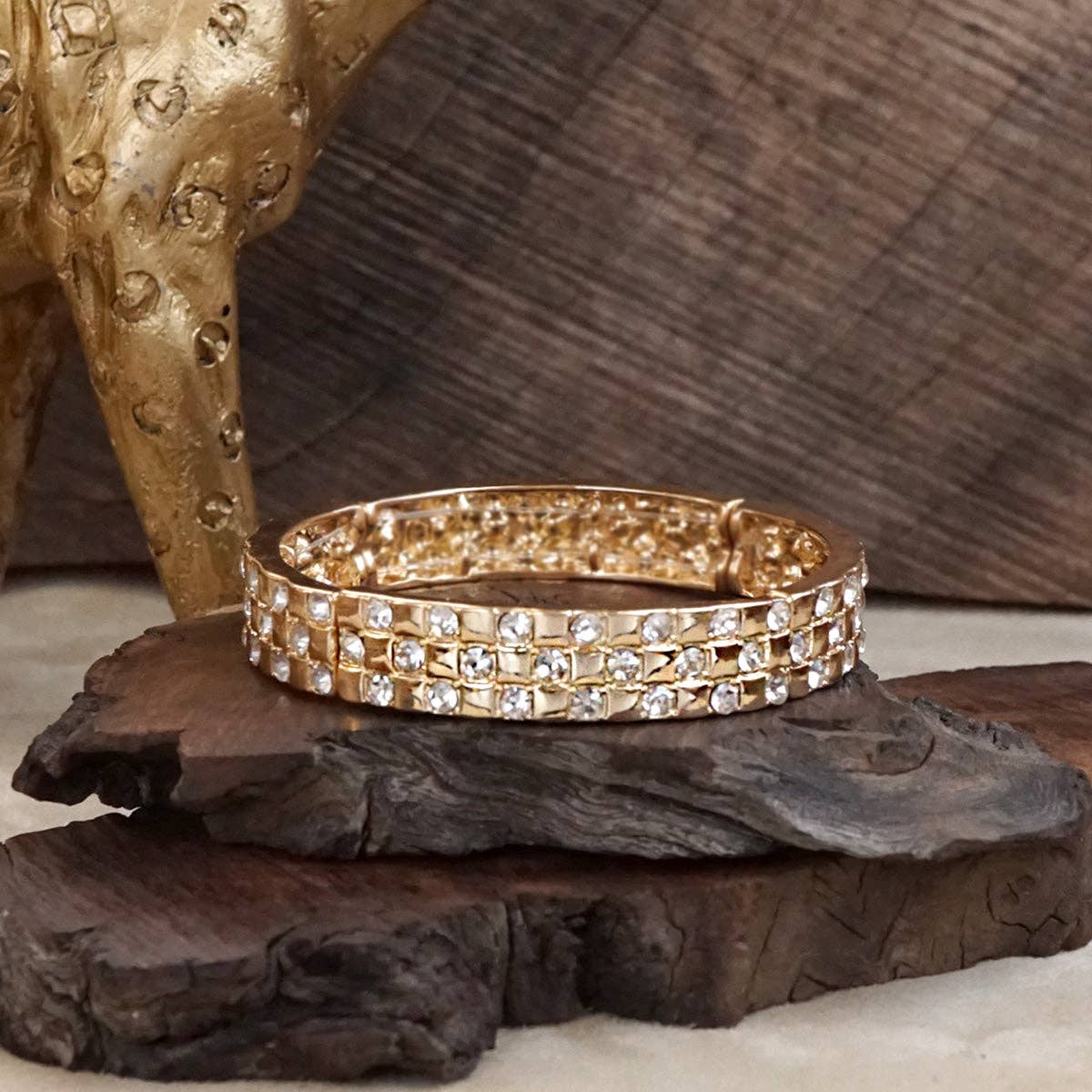 PennyLine inc - Vente Bracelet jonc - Luxe Check – Bracelet extensible en cristal à carreaux0