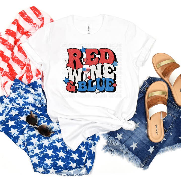 Flawless Transfers - Wholesale Sublimation Transfer - Red Wine And Blue - Wavy Letters DTF Transfer