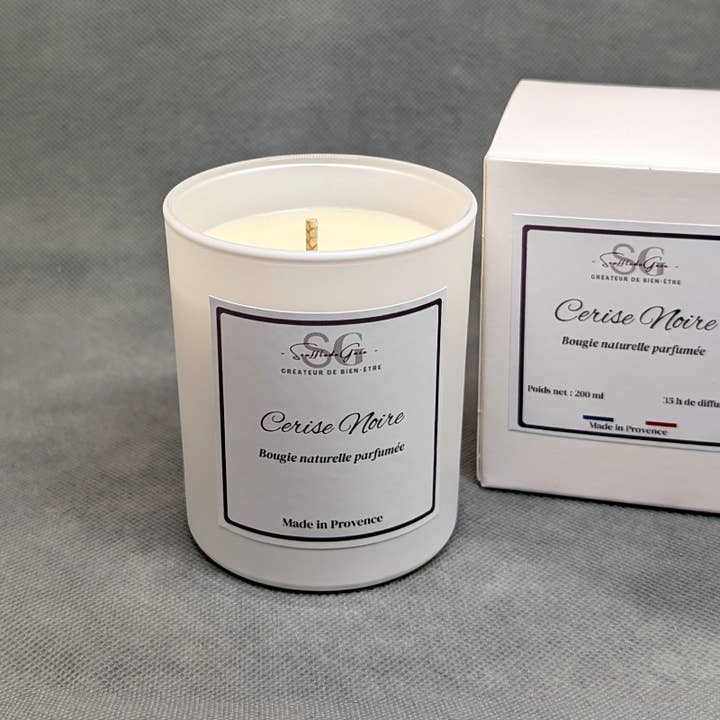 Naturligt doftljus Svart körsbär, Premiumformulering för wholesale av Sarl SdG / Souffle de Gaïa