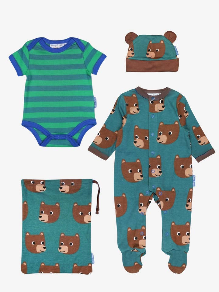 Ekologiskt bomullsbabyset med björntryck för wholesale av Toby Tiger GmbH