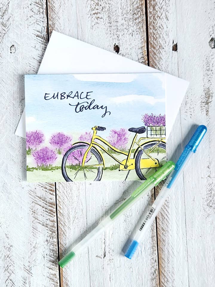Embrace Today Bike Card for wholesale by The Painted Pen