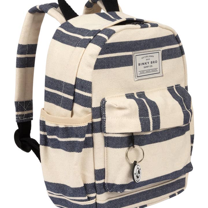 BinkyBro - Wholesale Backpack – Child - Kids Backpack (Navy Striped Canvas)0
