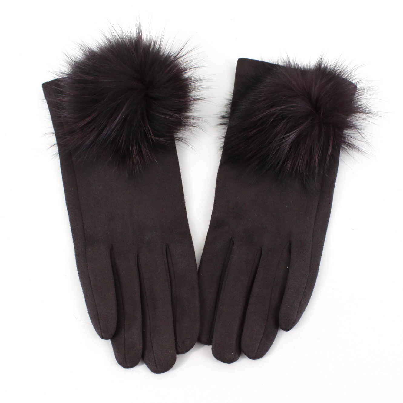 Pretty Persuasions – wholesale Gloves – Women's – A24020 Extra Furry Pom Pom Gloves5