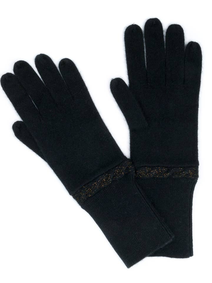 Gants en cachemire Cable Lurex pour la vente par QUINN
