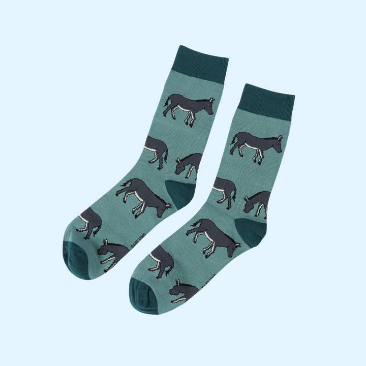 Donkey Socks | Bamboo Socks | Blue Socks | Farm Socks for wholesale by Bare Kind Socks