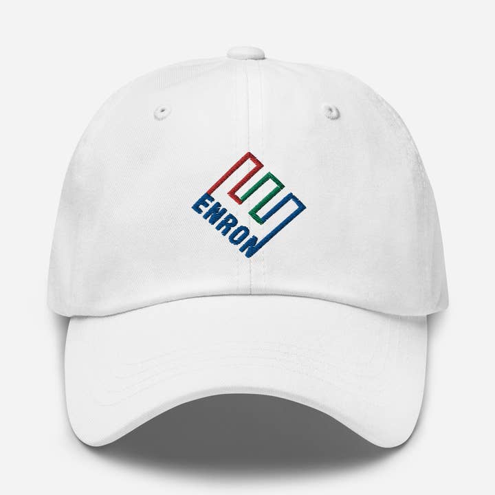 Enron Embroidered Dad Cap with Company and Fraud Logo for wholesale by PositiveParty