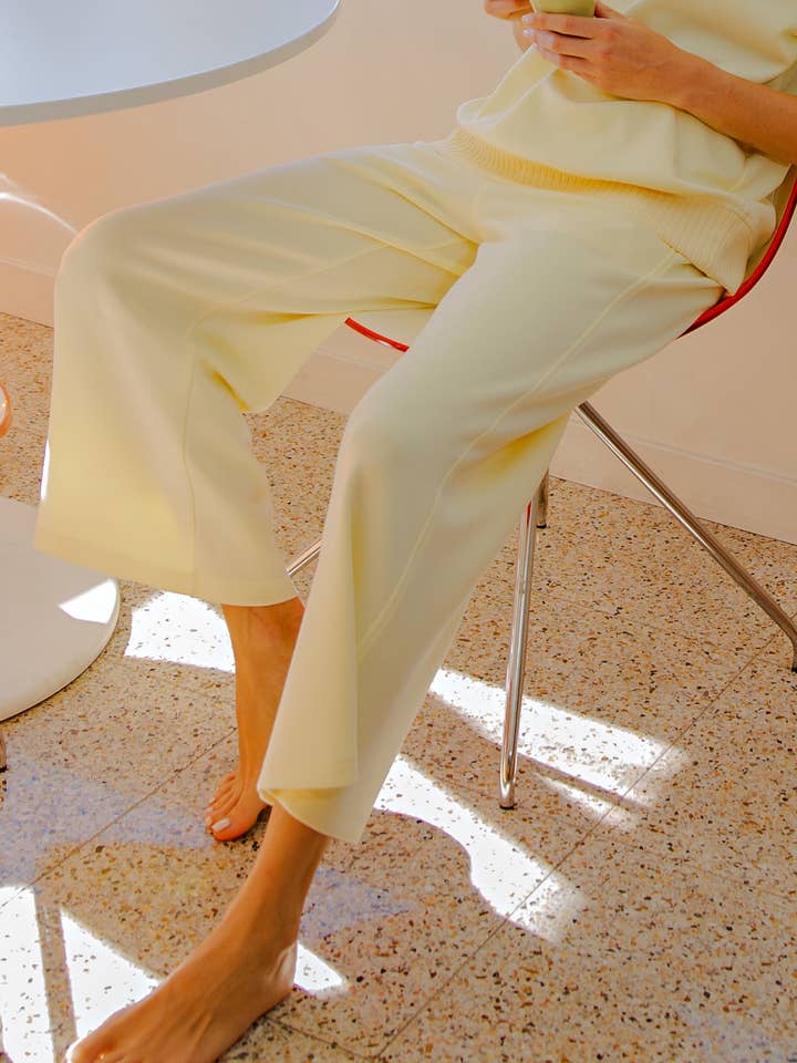 MODAL SCUBA CROPPED WIDE PANT for wholesale by Rae Mode