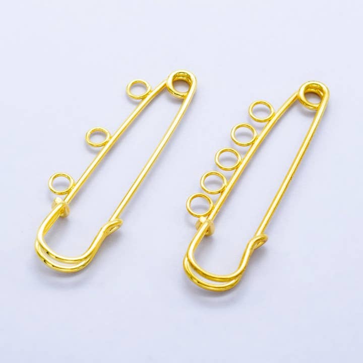 Aim Eternal - Wholesale Craft Supplies - 24K Gold Filled Safety Pin Shoe Bag Charm Keychain Finding | Z1074 Z10756