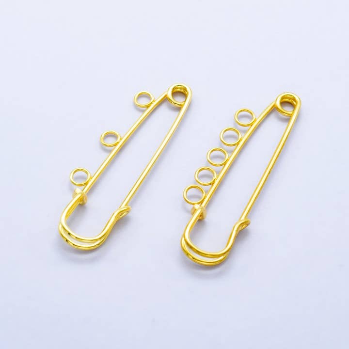 24K Gold Filled Safety Pin Shoe Bag Charm Keychain Finding | Z1074 Z1075 for wholesale by Aim Eternal
