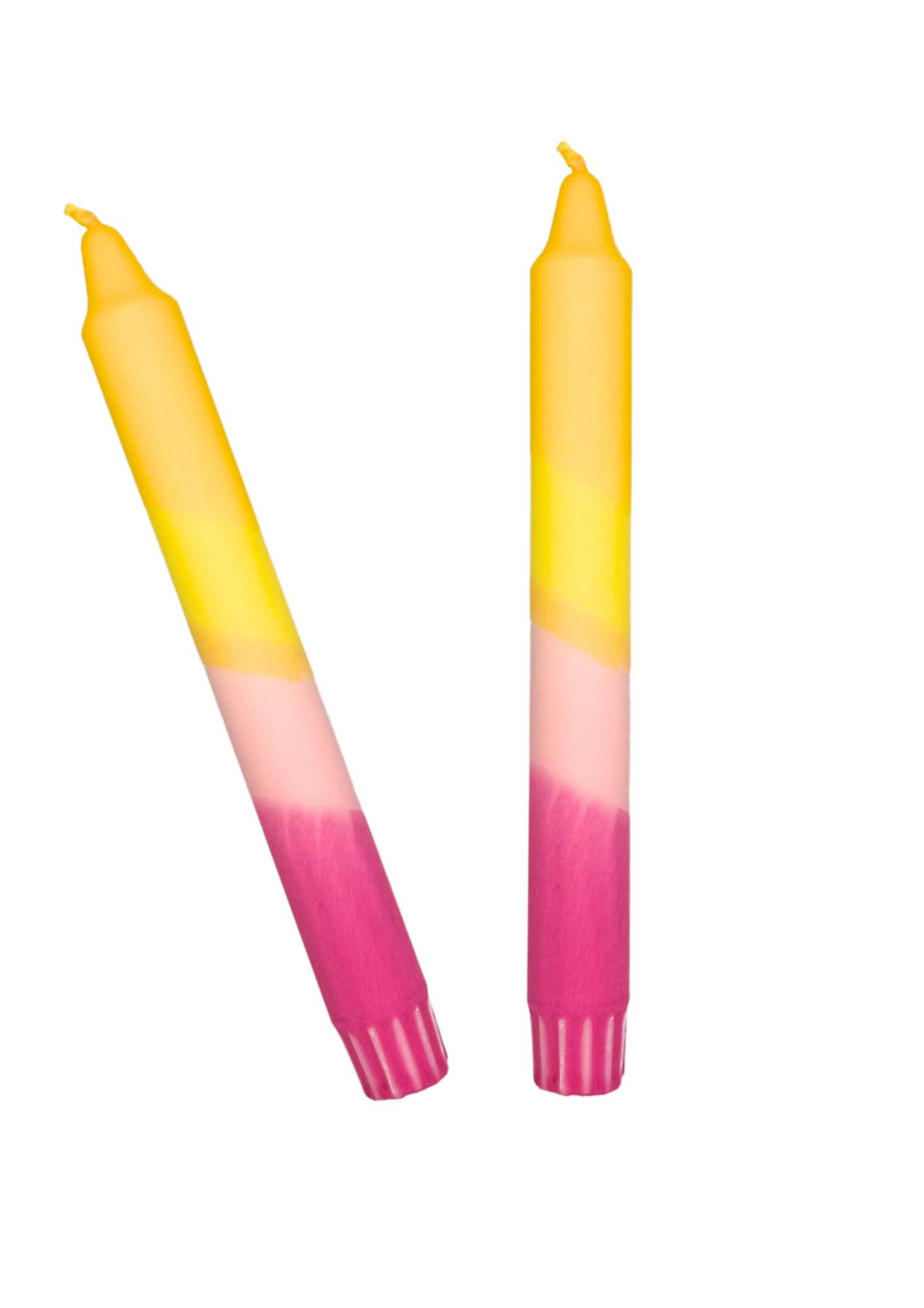 Lovelymess Studio - Wholesale Tapered Candle/Candlestick - Dip dye candles, yellow, rose/pink1