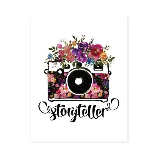 Storyteller Camera with Watercolor Flowers for wholesale by Blue Twist & Co