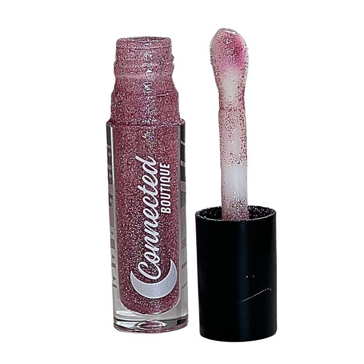 Connected Boutique - Wholesale Lip Gloss - Chosen Pink Glitter Lipgloss with apple scent5