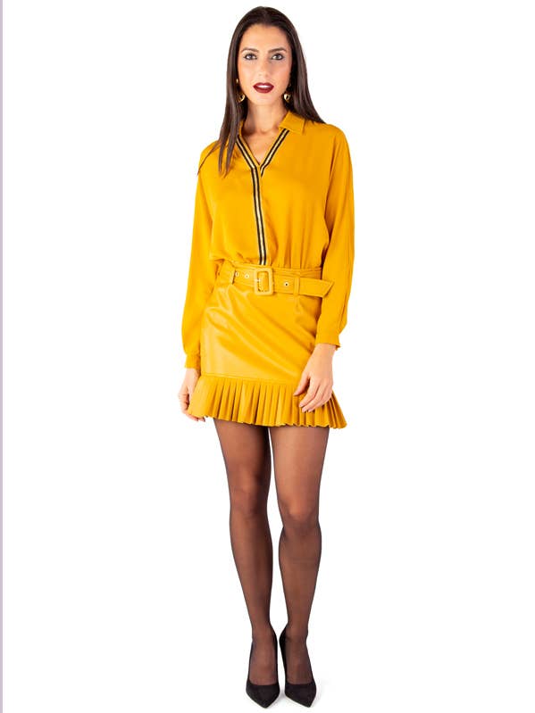 Polypel skirt with pleats and belt for wholesale by ZUMBI Fashion Store