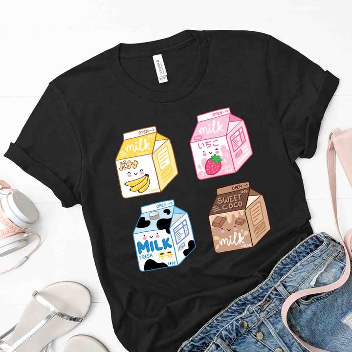 Korean Milk Graphic Tee for wholesale by Superr Sunday