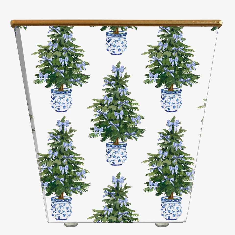 Hedge Farm Candles and Containers - Wholesale Pot/gevulde kaars - WHH Blue Bow Cachepot Christmas Cachepot Candle0