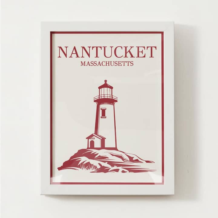 Nantucket Lighthouse Massachusetts Wall Art Print for wholesale by Coastal Ave. Design