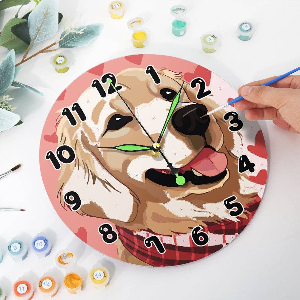 Paint Your Numbers - Wholesale DIY Craft Kit - Paint the Moment – Golden Pup Clock Kit5