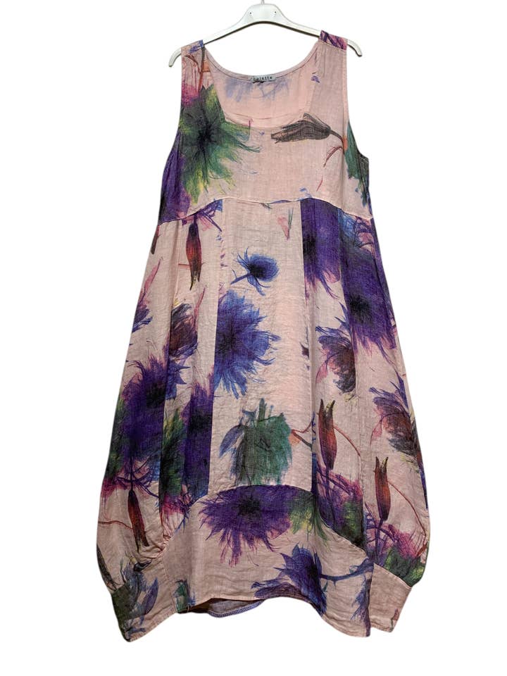 LINEN & COTTON HOUSE - Wholesale Dress - Women's - LINEN DRESS 322 FLOWERS