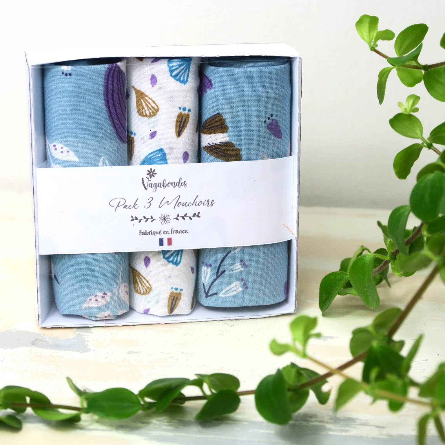 Vagabondes - Wholesale Handkerchief - Unisex - Pack of 3 Cotton Handkerchiefs, Reusable and Eco-friendly4