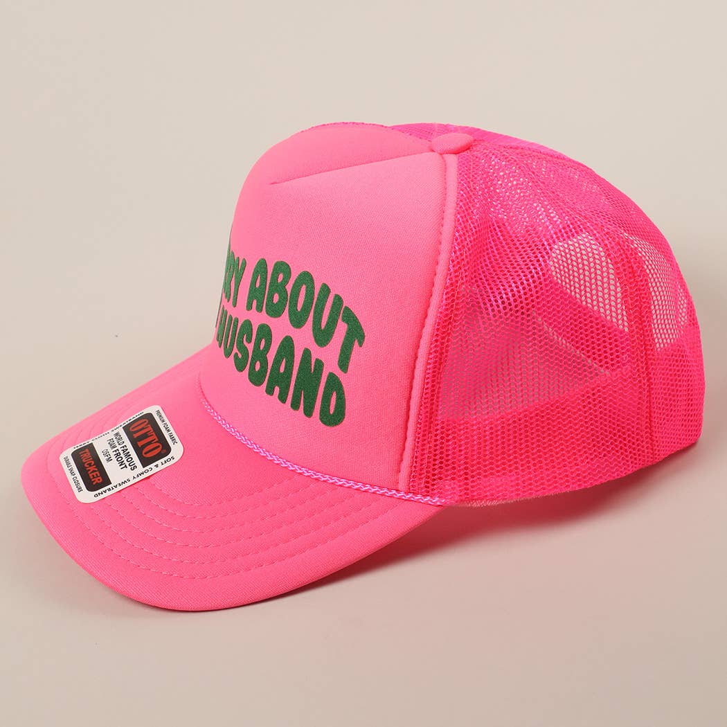 Fashion City - Wholesale Trucker Hat - Unisex - Sorry About My Wife / Husband Text Mesh Back Trucker Hat16