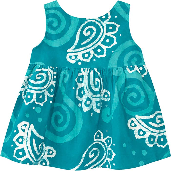 Global Mamas - Wholesale Dress - Baby - Babies: Sundress: Paisley - Teal-Organic