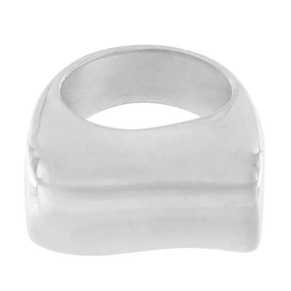 Anel de declaração com barra grossa à prova d'água Courage com acabamento a prata por atacado de Dansk Copenhagen