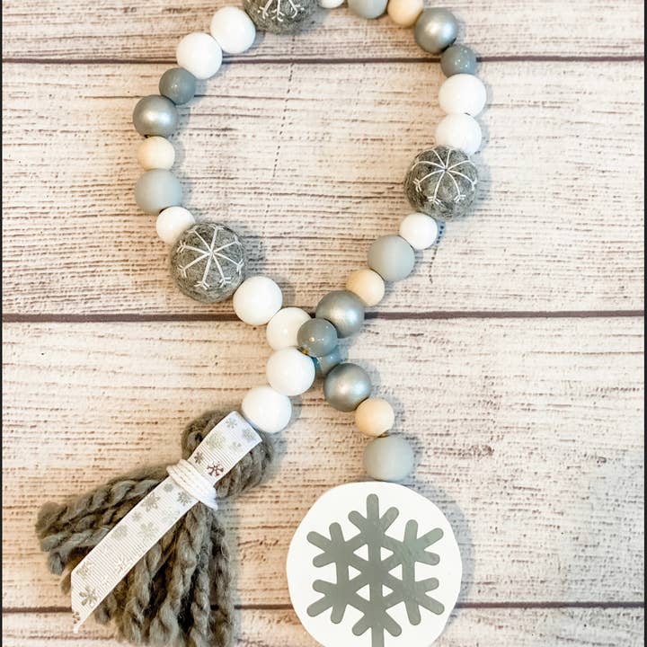 Snowflake Beaded Garland for wholesale by Crafted Hive Culture