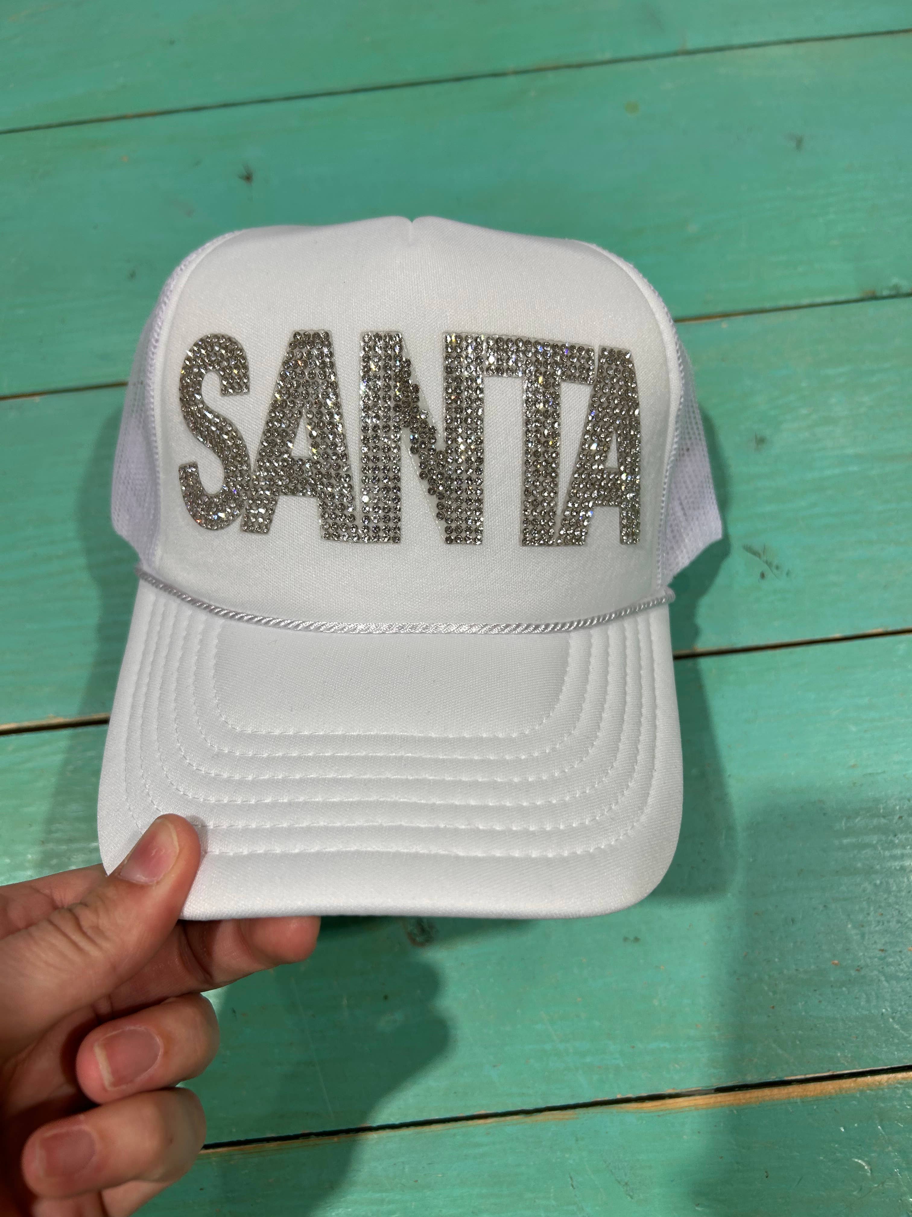 Vibes Hat Company - Wholesale Trucker Hat - Women's - Rhinestone SANTA Trucker | Christmas Hat | Merry Cap4