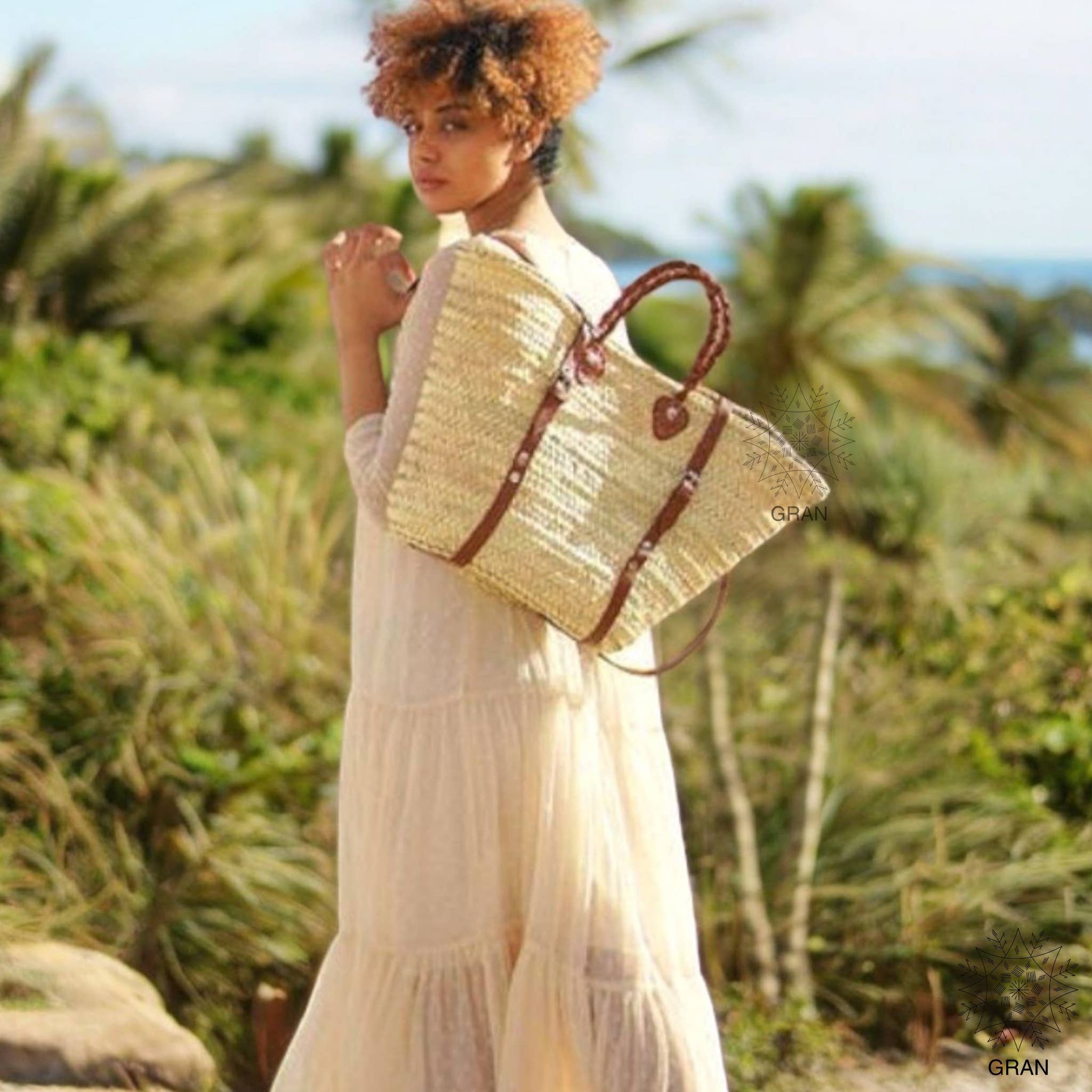 Gran Wholesale - Wholesale Backpack - Women's - French Market Basket Bag - Backpack with Leather Strap.2