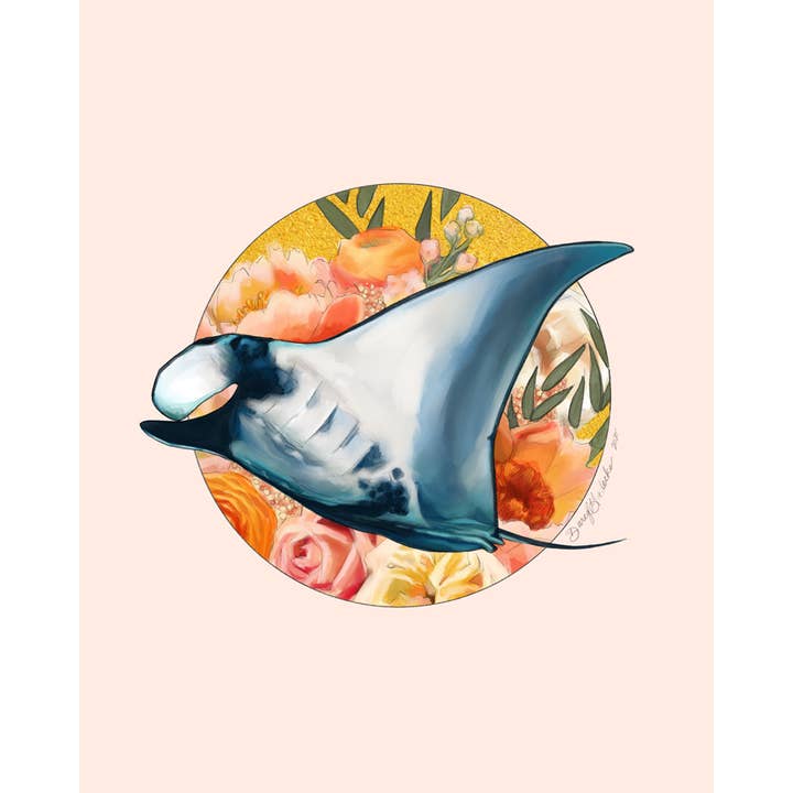 Manta Ray | Stampa per la vendita all'ingrosso da parte di Whimsical Art by Darcy Goedecke