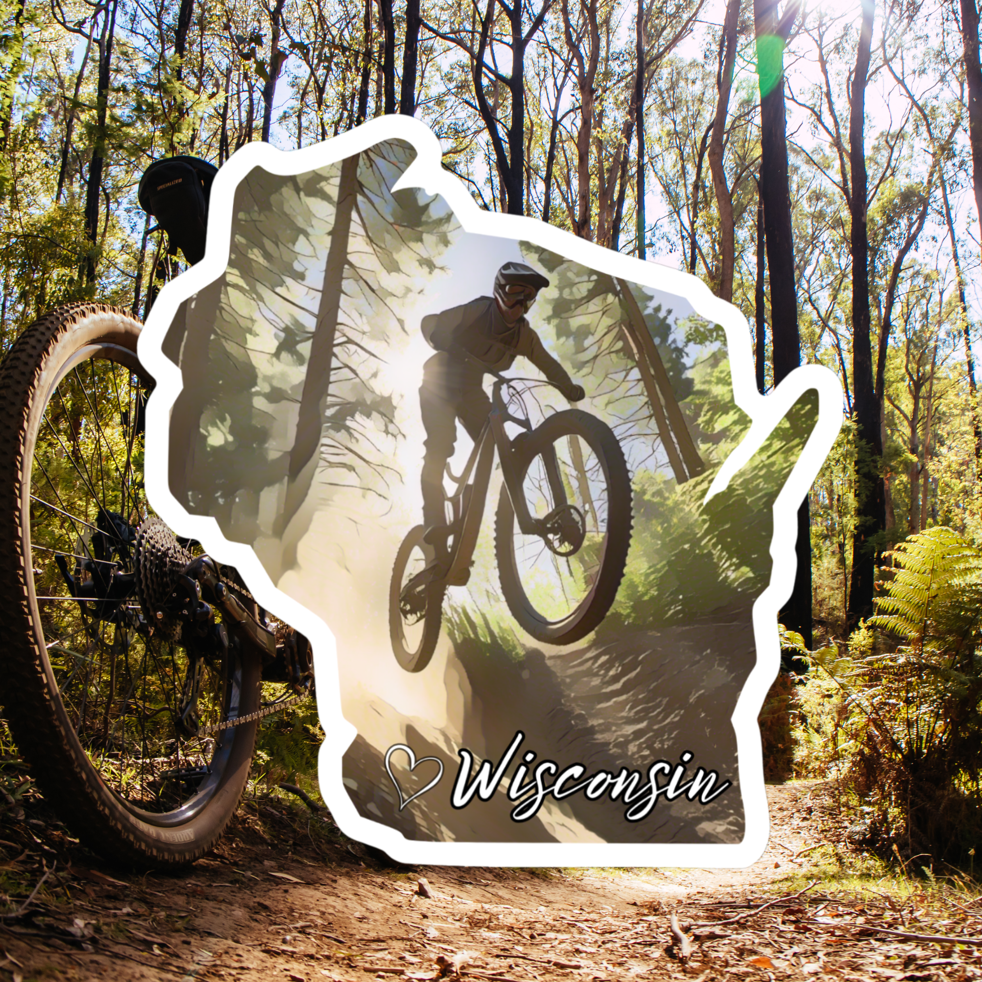 Wilderness Adventures - Wholesale Sticker - WI Mountain Bike Sticker1